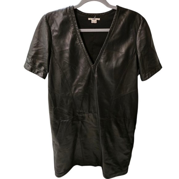 Helmut Lang Leather Shift Dress - Picture 2 of 6